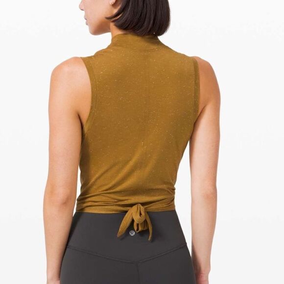 LULULEMON Time to Restore Mock Neck Tank Spiced Bronze White Women’s Size 2 - Picture 5 of 9